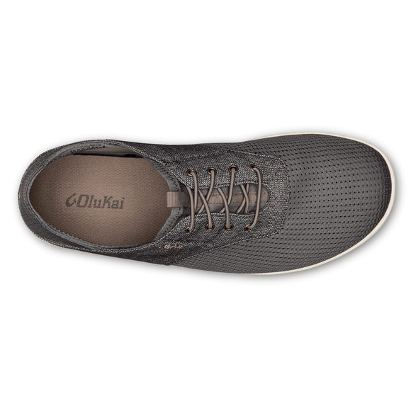 Olukai Men's Nohea Moku Mesh Lace Up Shoe - Charcoal/Clay 10283-2610
