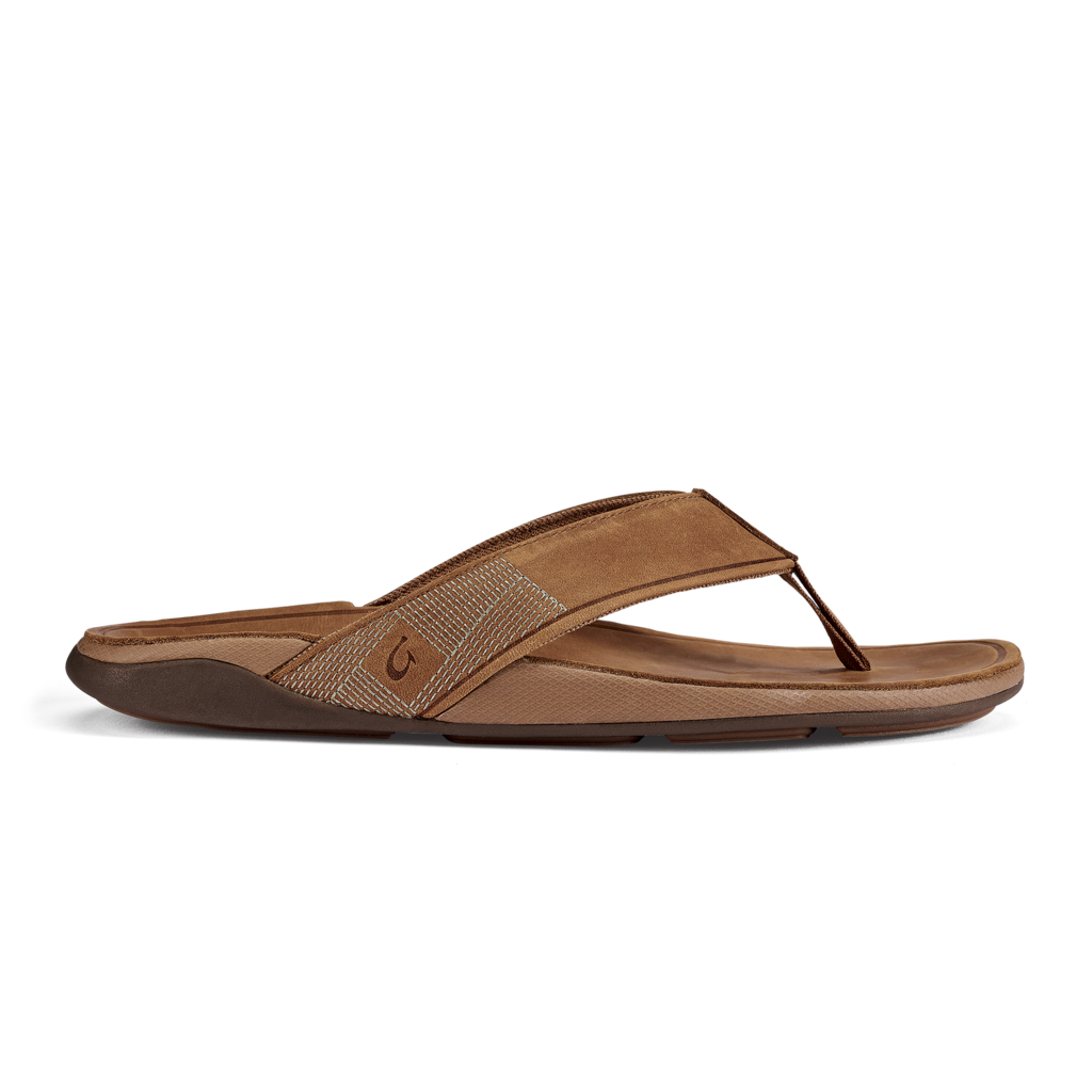 Olukai Men's Tuahine Leather Sandals - Toffee/Toffee 10465-3333