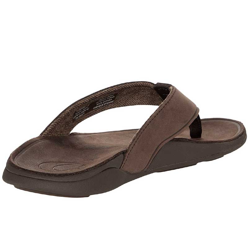 Olukai Men s Tuahine Leather Sandals Dark Wood Dark Wood 10465 6363