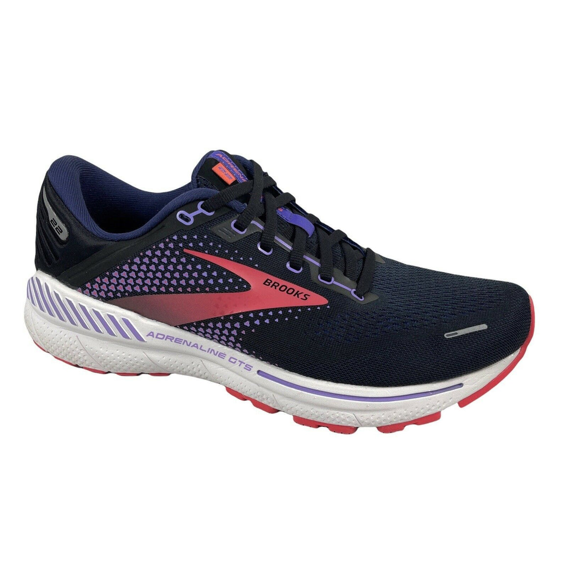 Brooks Women's Adrenaline GTS 22 Running Shoe - Black/Purple/Coral 1203531B080