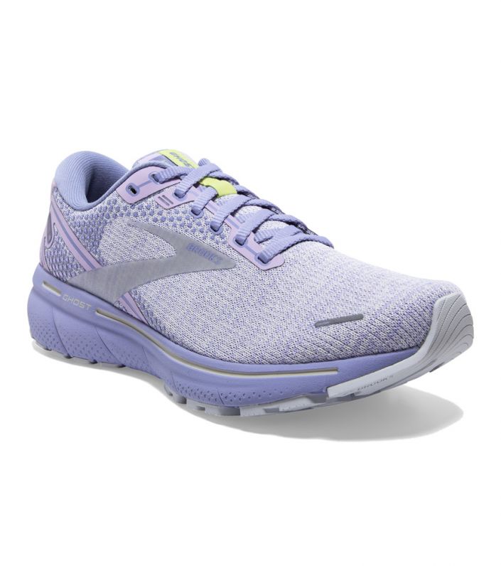 Brooks Women's Ghost 14 Running Shoe - Lilac/Purple/Lime 1203561B566