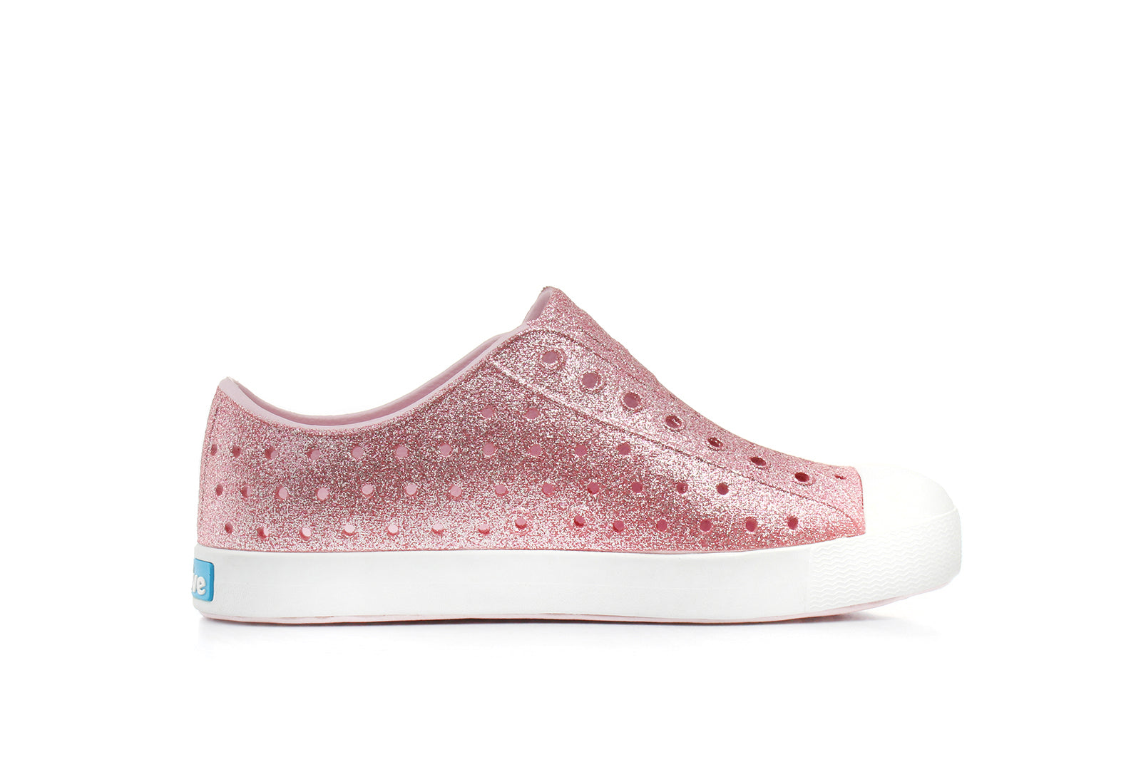 Native Junior's Jefferson Bling Sneaker - Milk Pink/Shell White 12100112-6805 - ShoeShackOnline