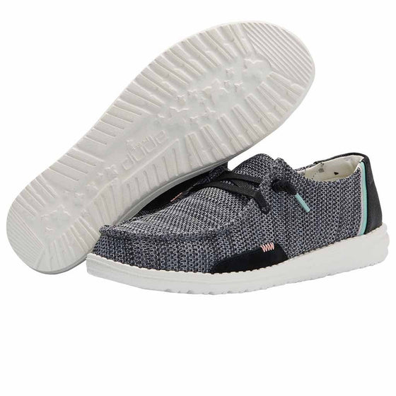 Hey Dude Women's Wendy Sox Slip On Shoe - Sparkling Black 121924957