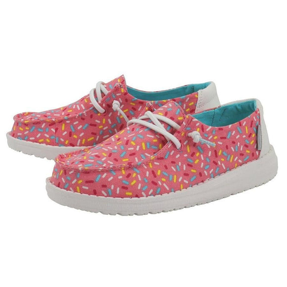 Hey Dude Youth Wendy Print Slip On Shoe - Pink Sprinkles 130125037