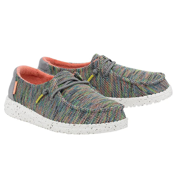 Hey Dude Youth Wendy Canvas Slip On Shoe - Peacock Pink 130128341