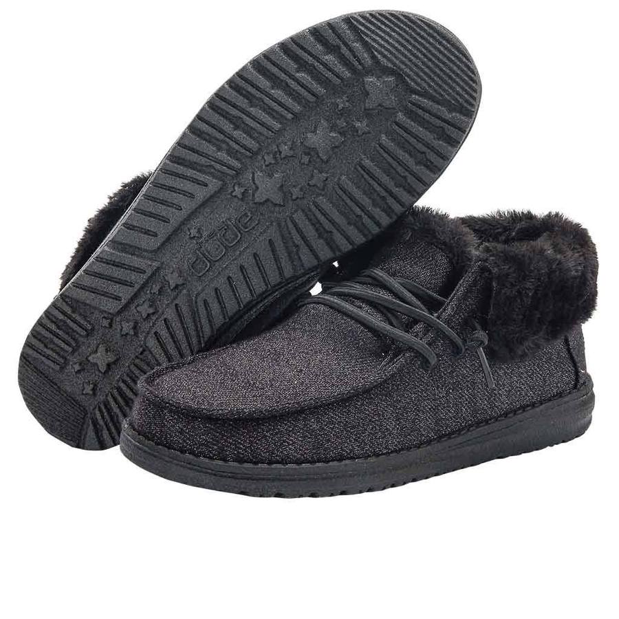 Hey Dude Youth Britt Slip On Shoe - Sparkling Black 130194882