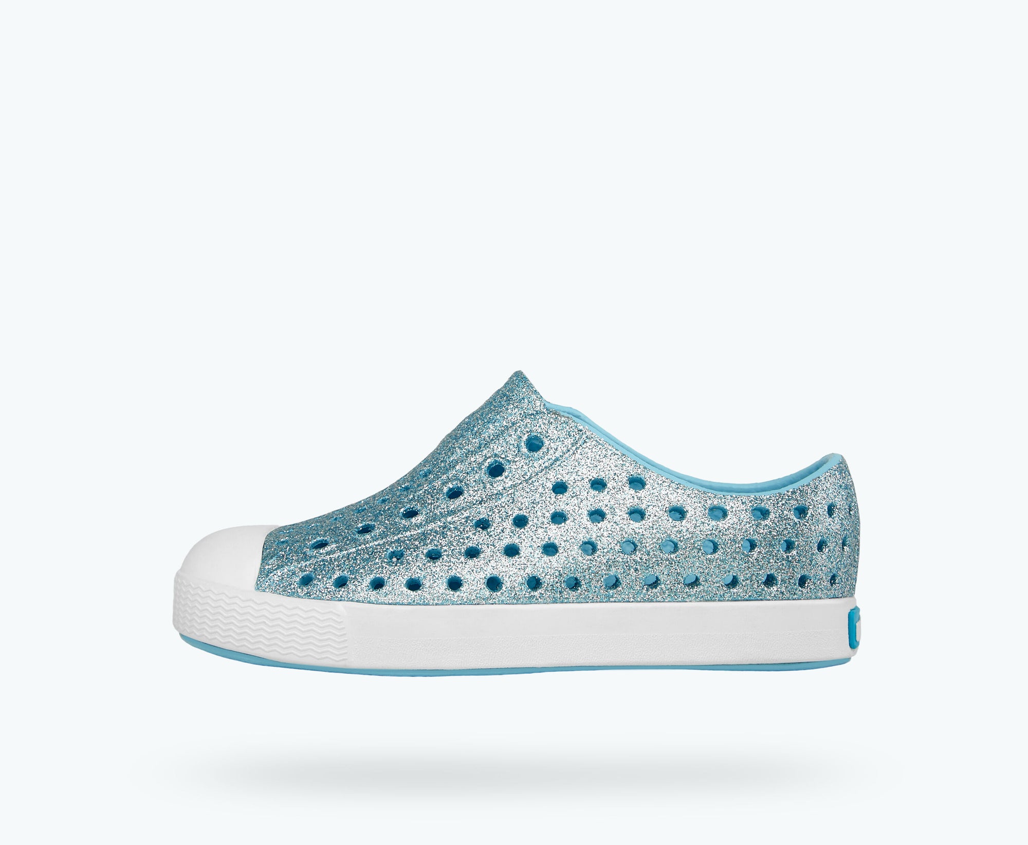 Native Kid's Jefferson Bling Sneaker - Pool Bling/Shell White 13100112-4337 - ShoeShackOnline