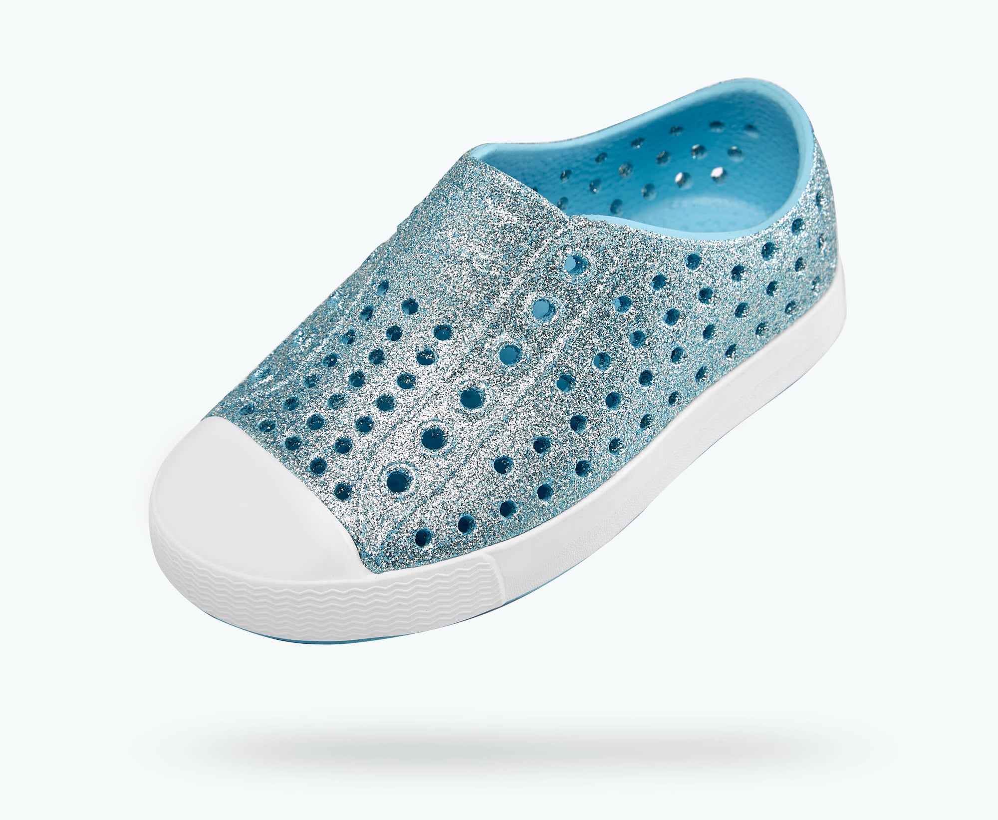 Native Kid's Jefferson Bling Sneaker - Pool Bling/Shell White 13100112-4337 - ShoeShackOnline