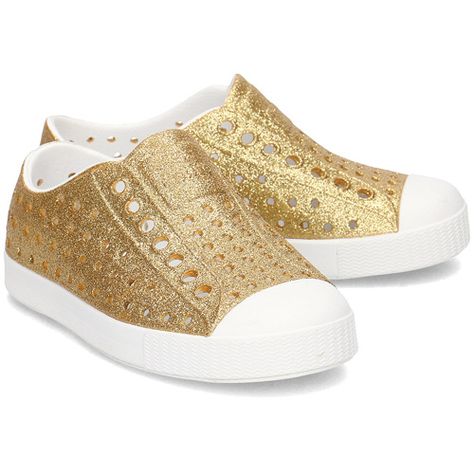 Native Kid's Jefferson Bling Sneaker - Gold Bling/Shell White 13100112-7101 - ShoeShackOnline