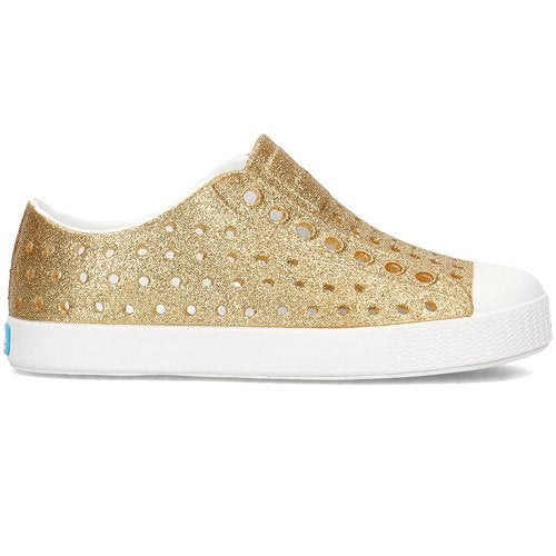 Native Kid's Jefferson Bling Sneaker - Gold Bling/Shell White 13100112-7101 - ShoeShackOnline