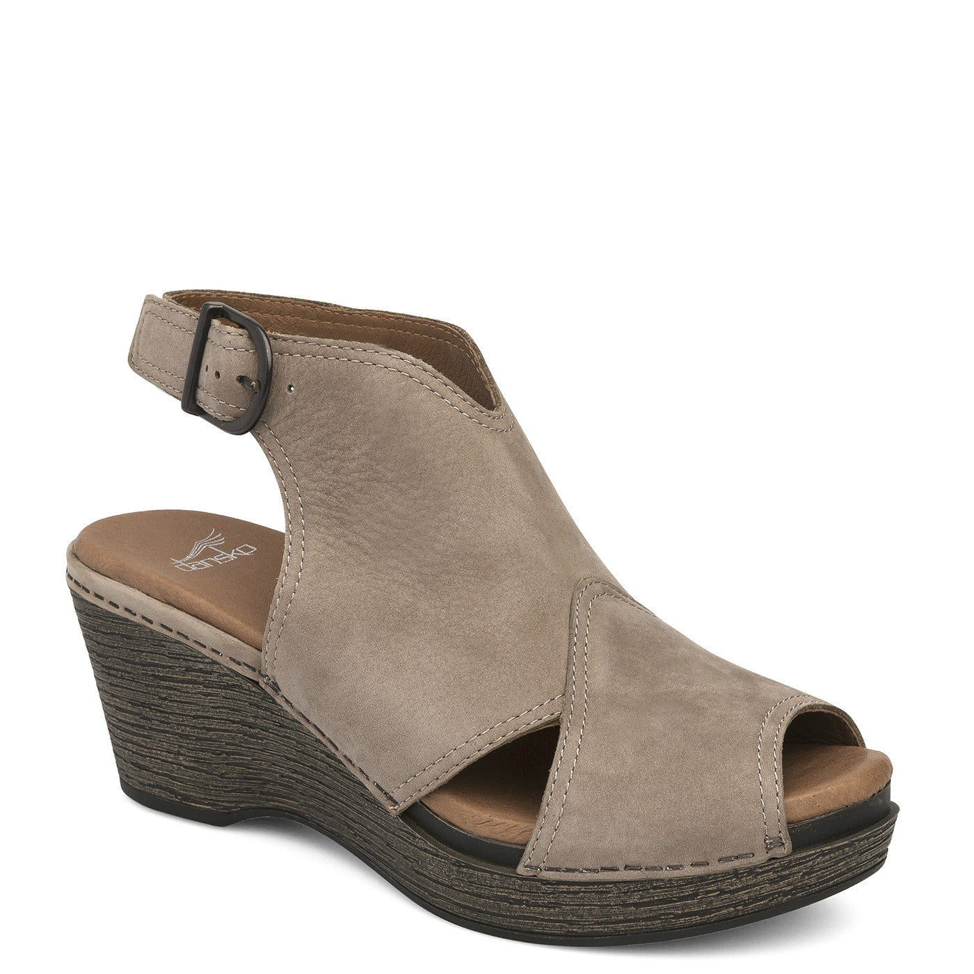 Dansko Women's Vanda Wedge - Taupe Milled Nubuck 1701167000 - ShoeShackOnline