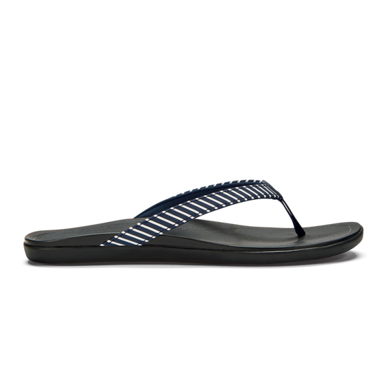 Olukai Women's Ho'Opio Sandal - Trench Blue/Stripe 20294-DEZP