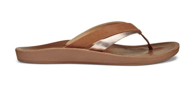 Olukai Women's KaeKae Flip Flops - Sahara/Bubbly 20374-FMFA