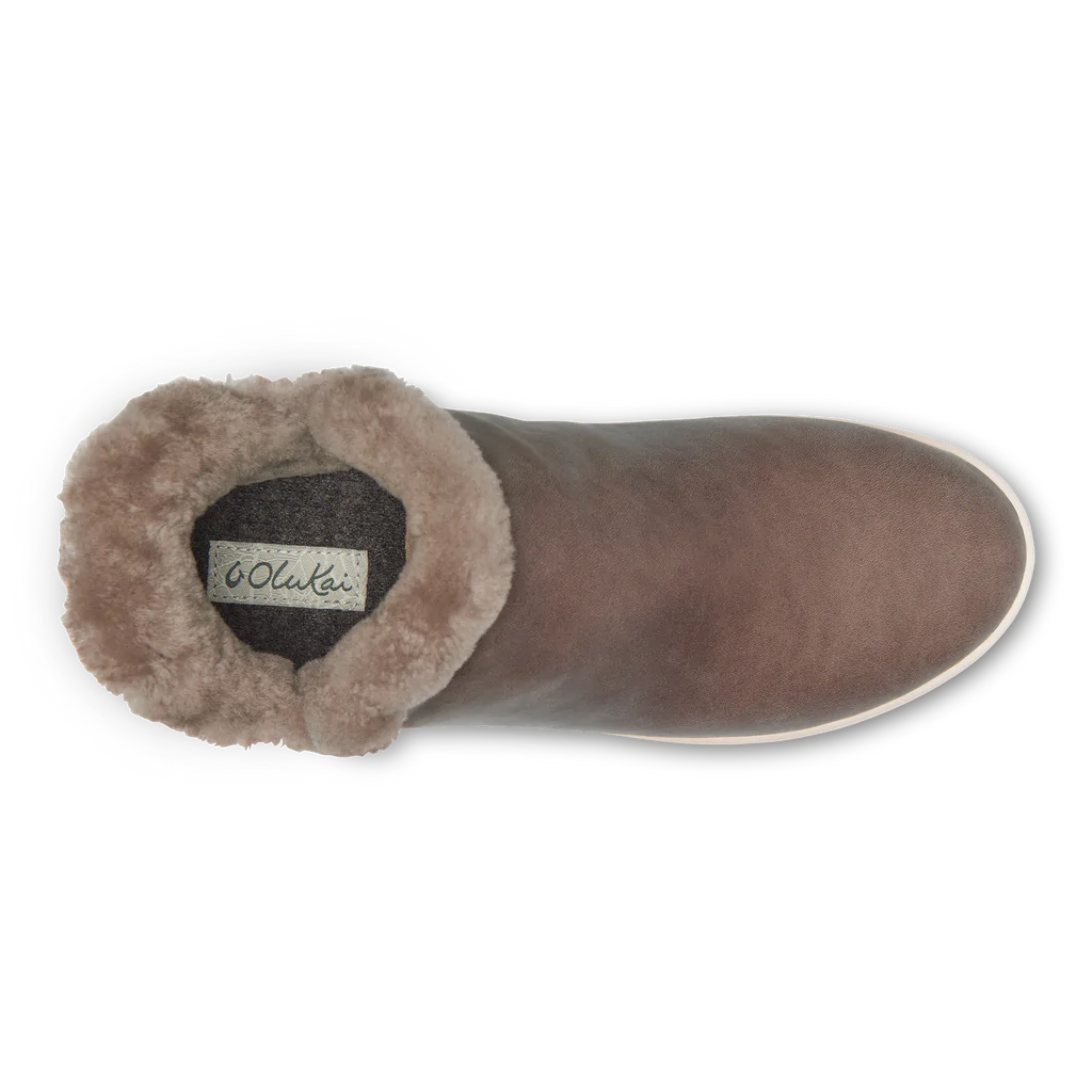 Olukai Women's Malua Hulu Fur Lined Bootie - Warm Taupe/Off White 20427-WM18
