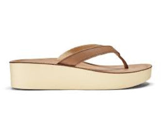 Oulkai Women's Mala'e Wedge Sandal - Tan/Golden Sand 20465-34GS