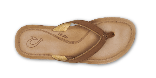 Oulkai Women's Mala'e Wedge Sandal - Tan/Golden Sand 20465-34GS