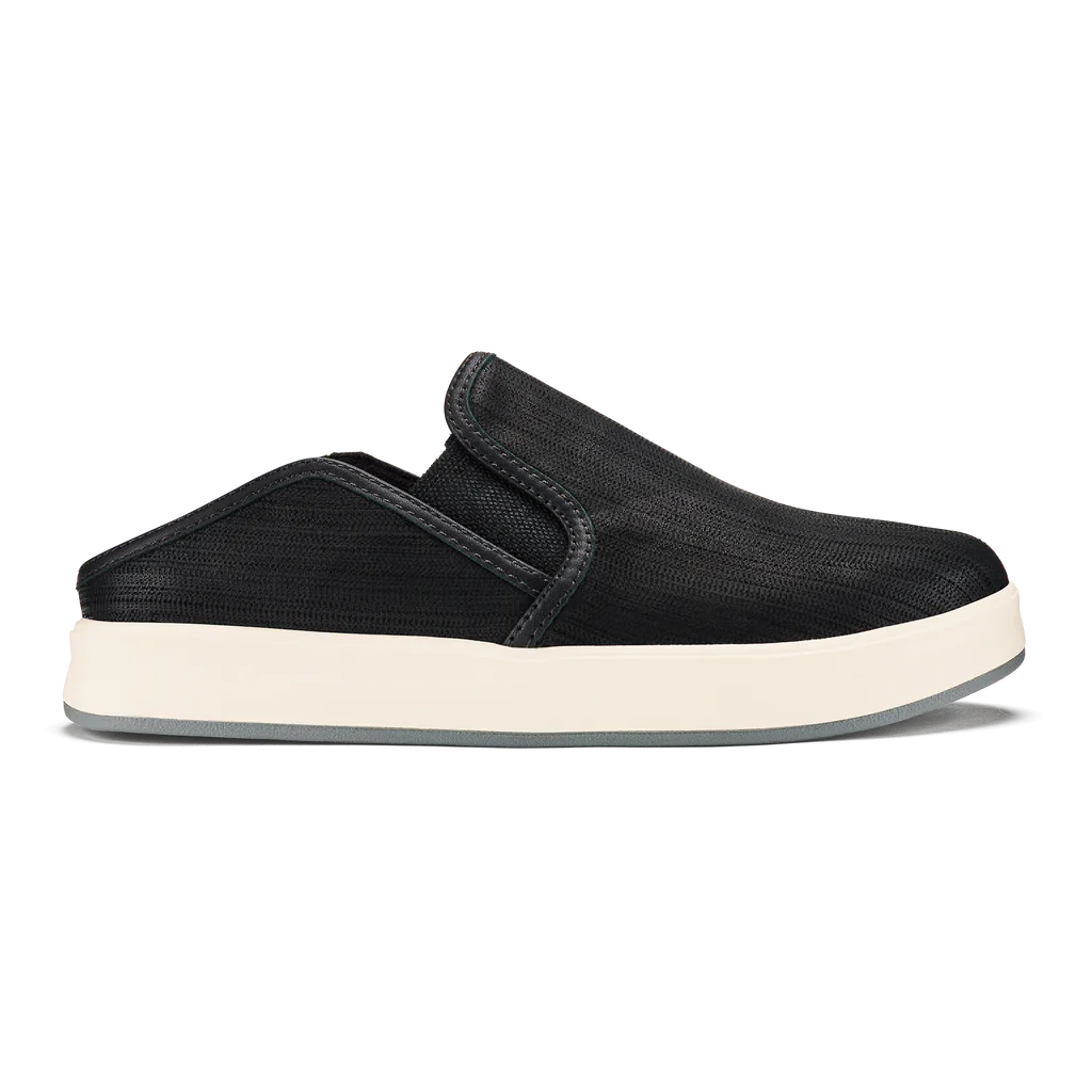 Olukai Women's Ki'ihele 'Ili Leather Slip On Shoe - Black/Black 20471-4040