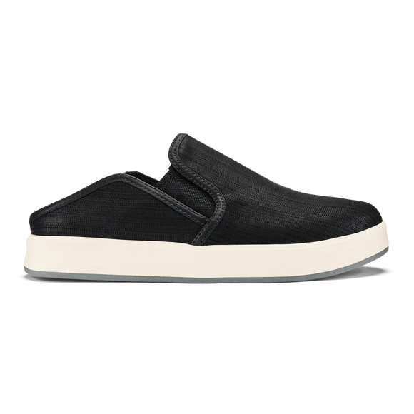 Olukai Women's Ki'ihele 'Ili Leather Slip On Shoe - Black/Black 20471-4040
