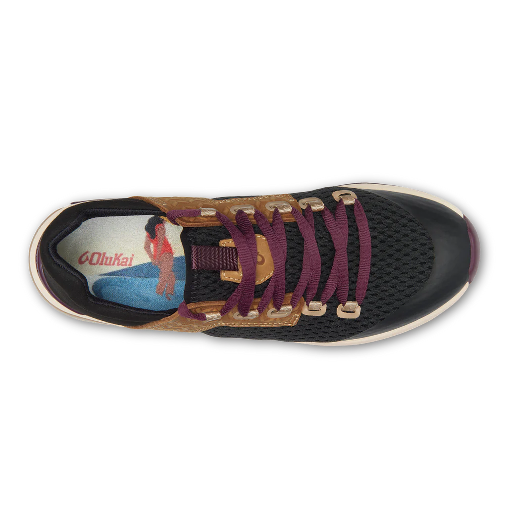 Olukai Women's Wailuku Walking Sneaker - Black/Black 20478-4040