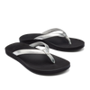 Olukai Women's Puawe Flip Flop - Silver/Black 20498-2K40