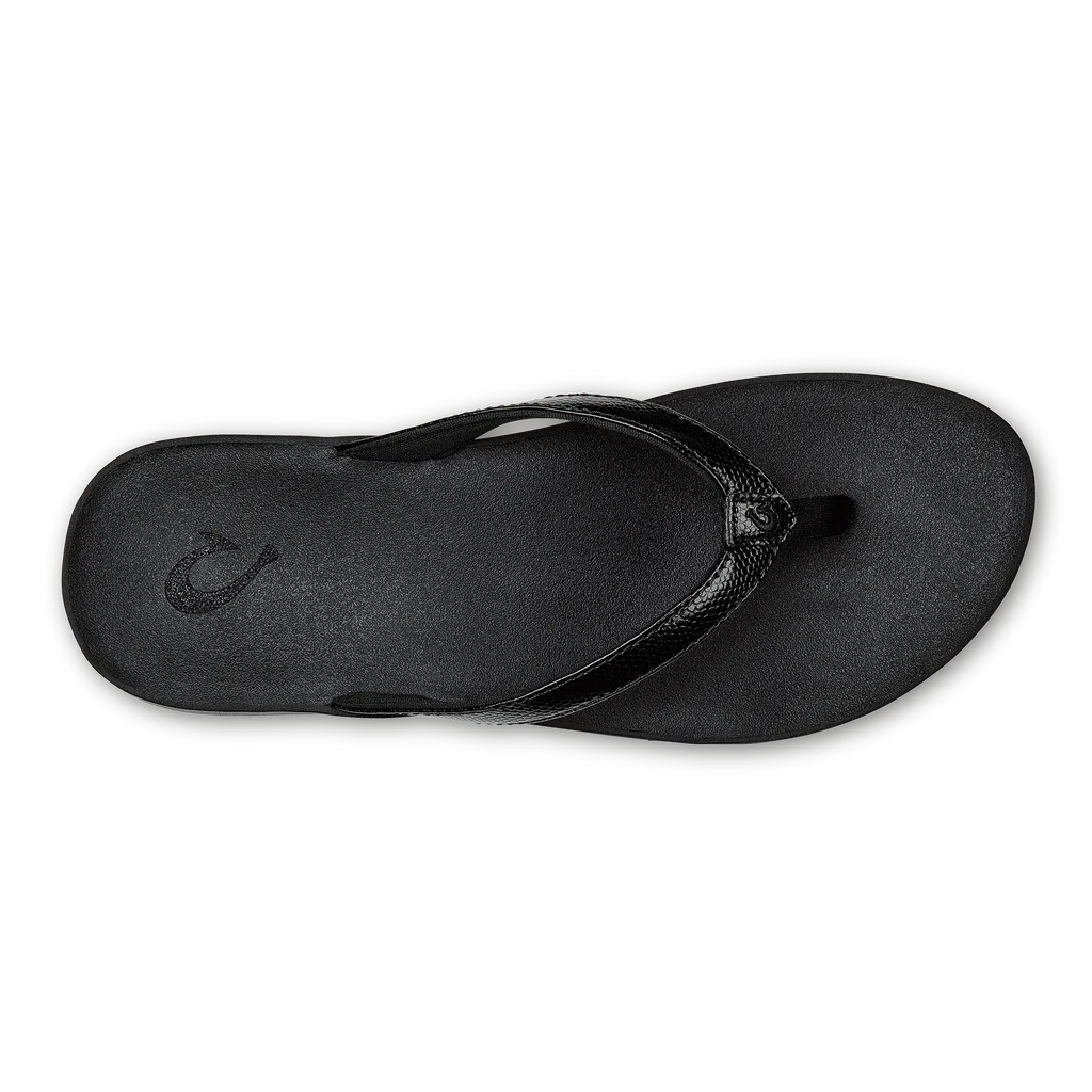 Olukai Women's Puawe Flip Flop - Black/Black 20498-4040