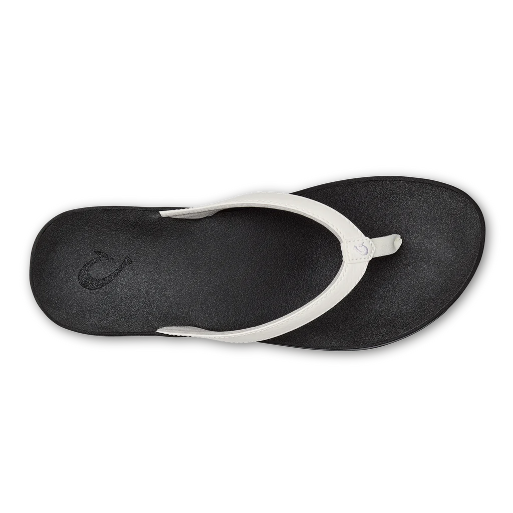 Olukai Women's Puawe Flip Flop - White/Black 20498-4R40