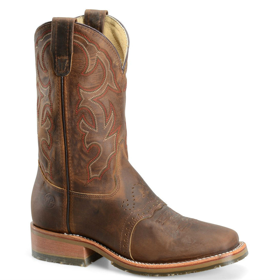 Double-H Men's 11" Domestic Wide Square Toe ICE™ Roper - Brown DH3560 - ShoeShackOnline