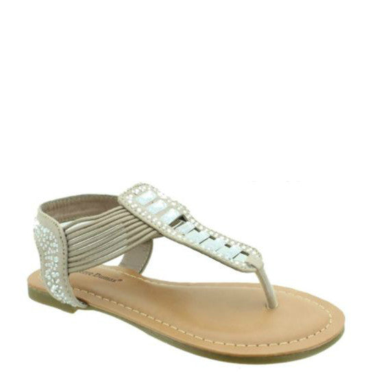 Pierre Dumas Girl's Pearl-6 Rhinestone Sandal - Nude 41515-412 - ShoeShackOnline