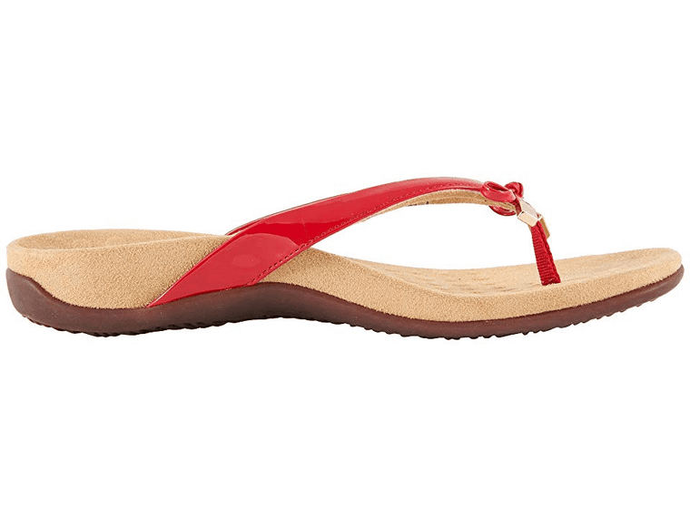 Vionic Women's Bella II Toe-Post Sandal - Red Patent 44Bella ll - ShoeShackOnline