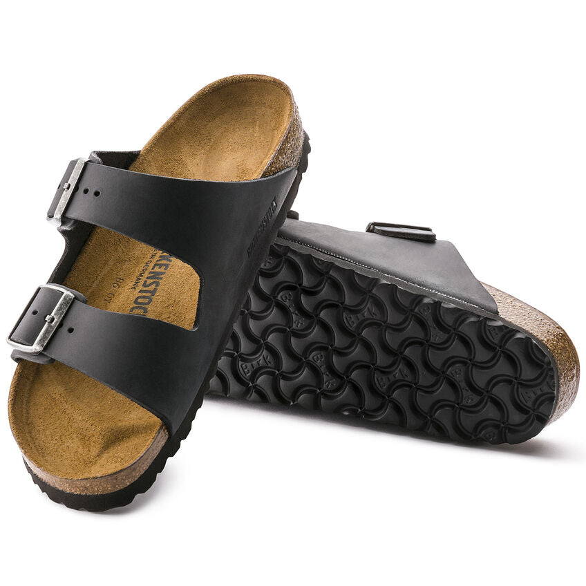 Birkenstock Arizona Waxy Leather Regular Footbed - Black 552111