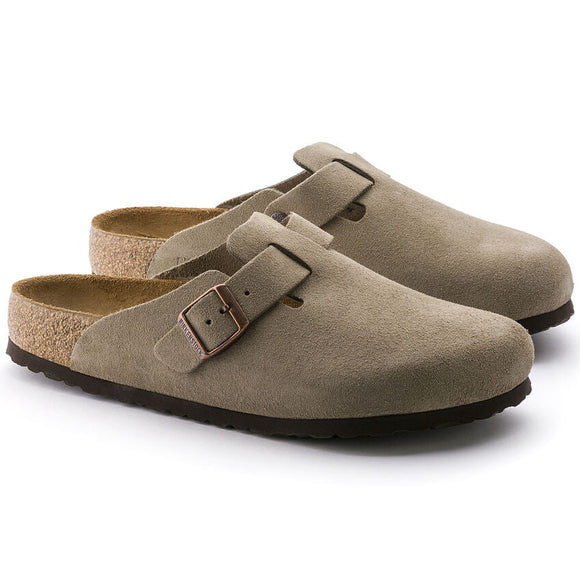 Birkenstock Boston Soft Footbed Narrow - Taupe | Suede Leather - 560773