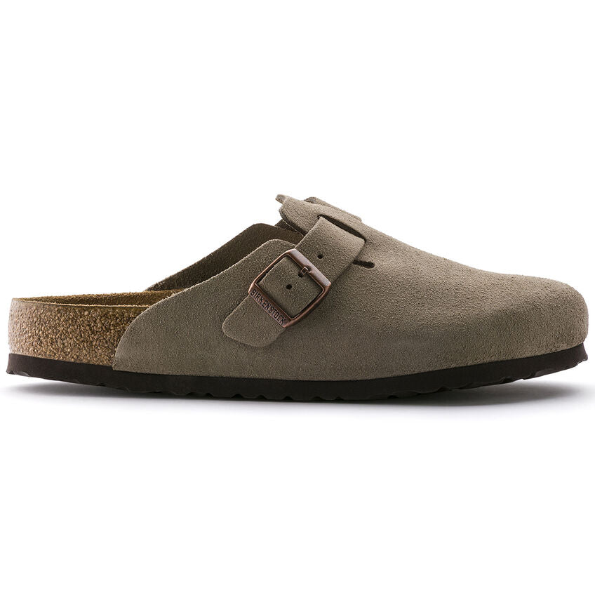Birkenstock Boston Soft Footbed - Taupe | Suede Leather