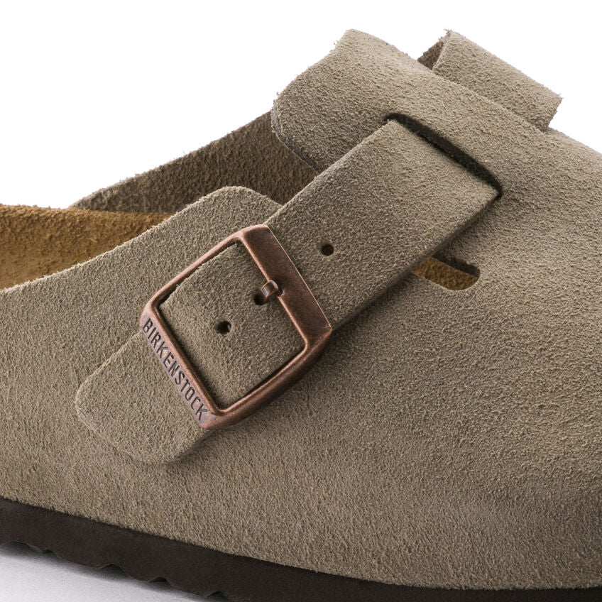 Birkenstock Boston Soft Footbed - Taupe | Suede Leather