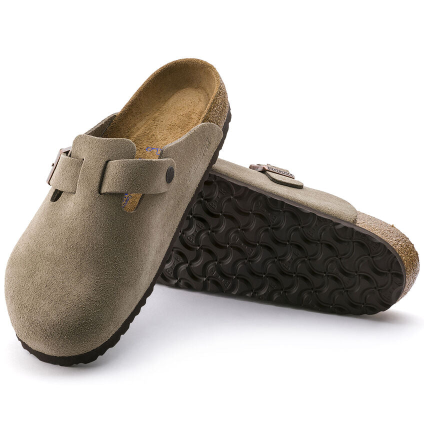 Birkenstock Boston Soft Footbed - Taupe | Suede Leather