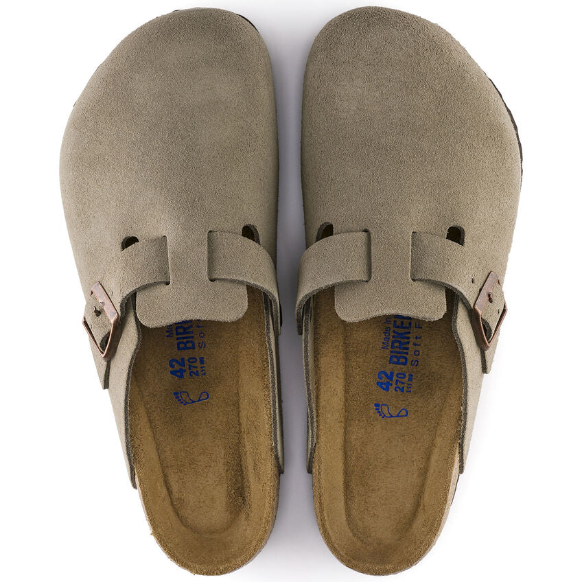 Birkenstock Boston Soft Footbed - Taupe | Suede Leather