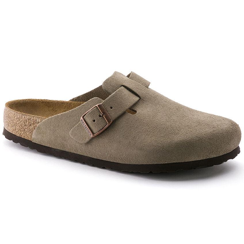 Birkenstock Boston Soft Footbed Narrow - Taupe | Suede Leather - 560773