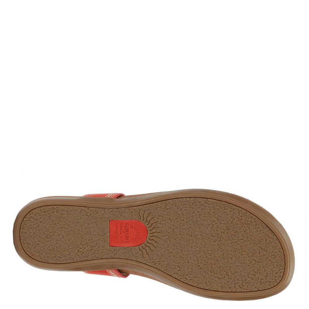 Bass Women's Sunjuns Sadie T-Strap Sandal - Poppy 71-23009 - ShoeShackOnline