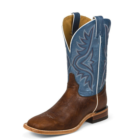 Tony Lama Men's Bison Americana Western Boots - Pecan Bison/Blue 7955 - ShoeShackOnline