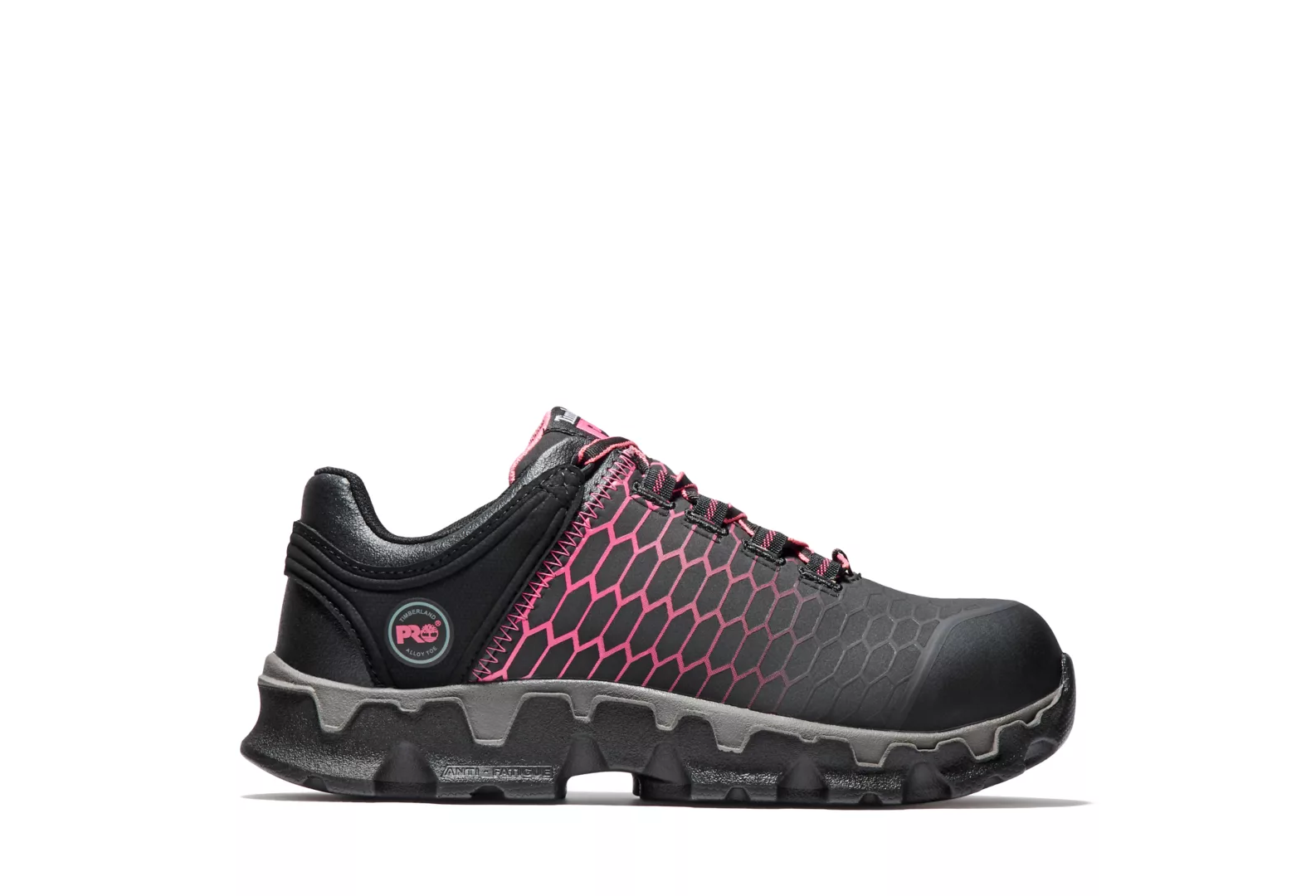 Timberland Pro Women's Powertrain Sport Alloy Toe Work Sneaker - Black/Pink A1I5Q