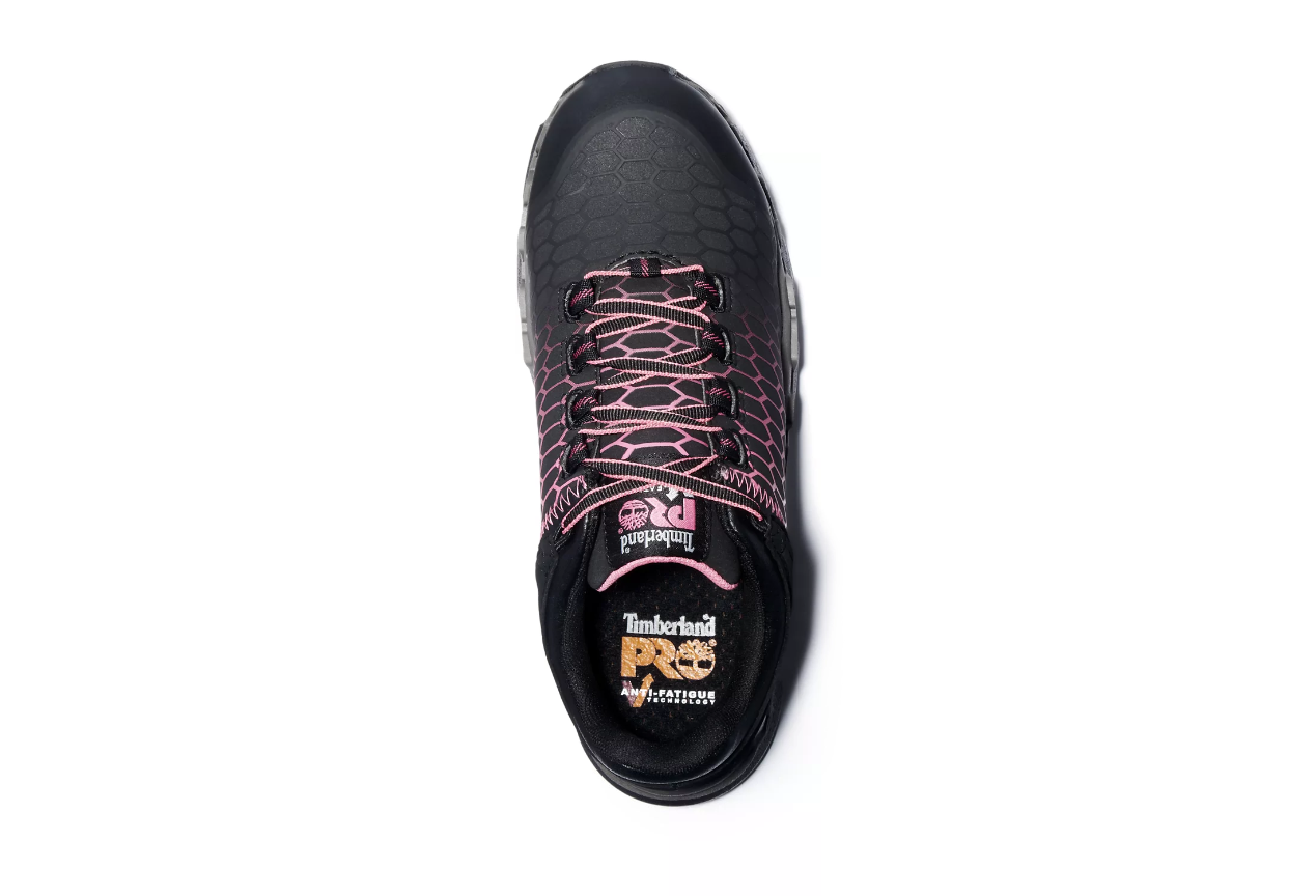 Timberland Pro Women's Powertrain Sport Alloy Toe Work Sneaker - Black/Pink A1I5Q