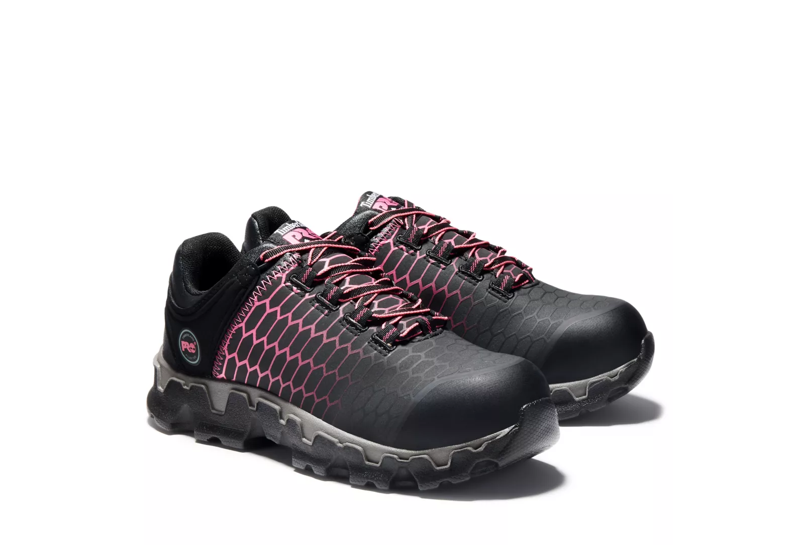 Timberland Pro Women's Powertrain Sport Alloy Toe Work Sneaker - Black/Pink A1I5Q