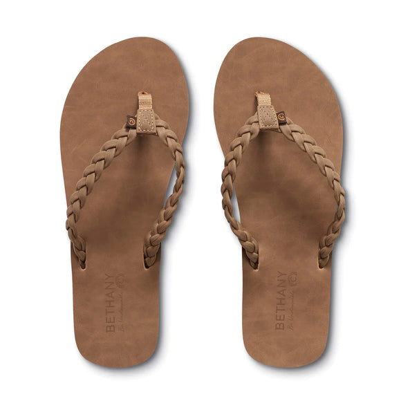Cobian Women's Bethany Braided Pacifica Flip Flop - Tan BBP23-230