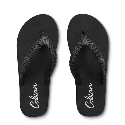 Cobian Women's Braided Bounce Flip Flops - Black BRB10-001