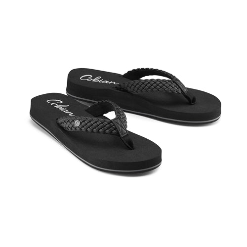 Cobian Women's Braided Bounce Flip Flops - Black BRB10-001