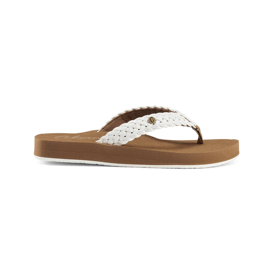 Cobian Women's Braided Bounce Flip Flops - White BRB10-100