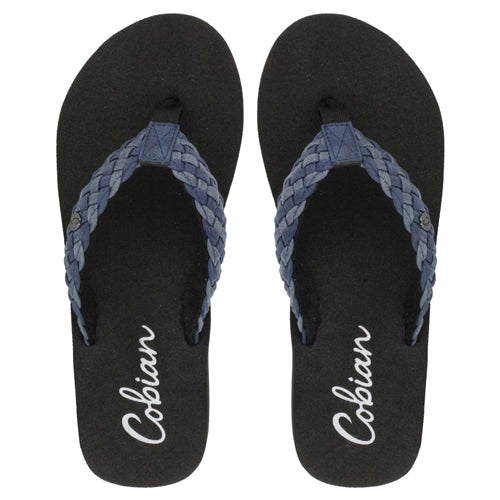 Cobian Women's Braided Bounce Flip Flops - Indigo BRB10-460 - ShoeShackOnline