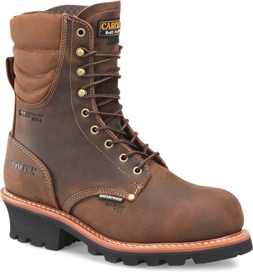 Carolina Men's 9" Waterproof Insulated Composite Toe Logger Boot - CA9834