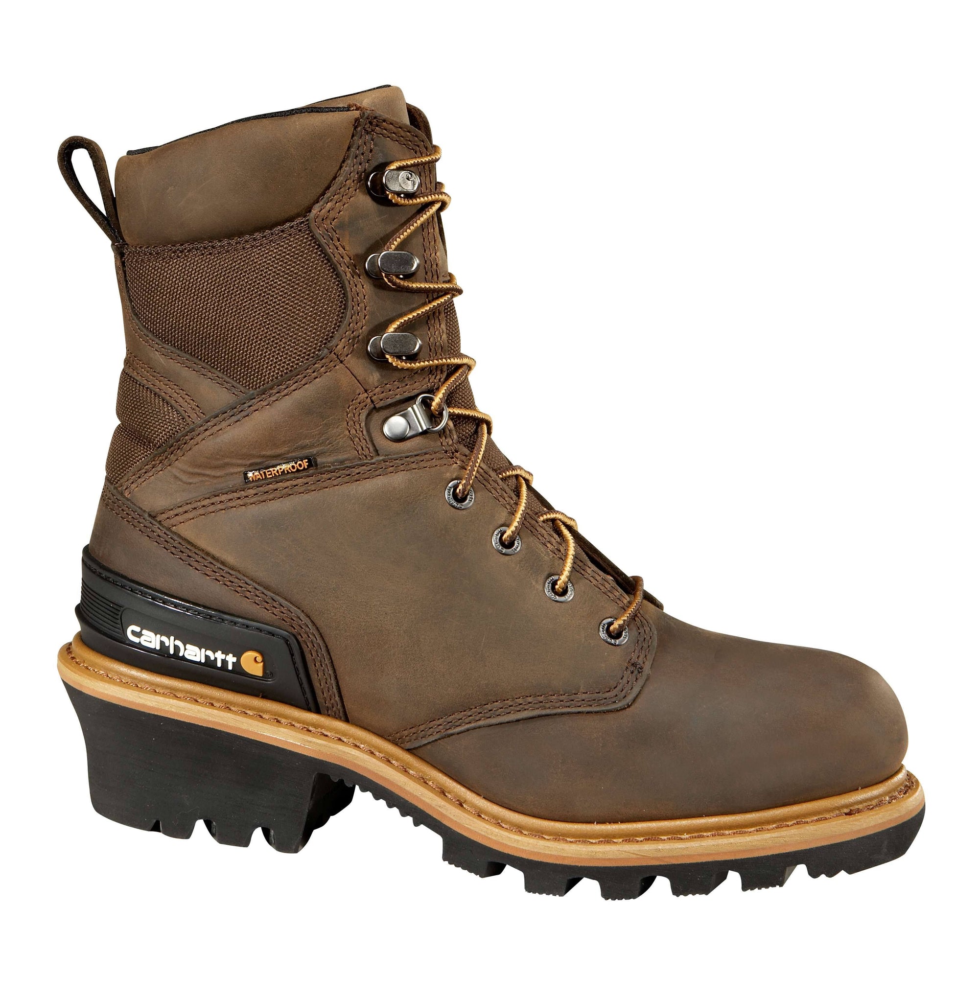 Carhartt Men's 8" Insulated Waterproof Composite Toe Logger Boot - Brown CML8369