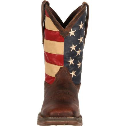 Durango Men's Rebel Patriotic Pull-On Western Flag Boot - Brown DB5554 - ShoeShackOnline