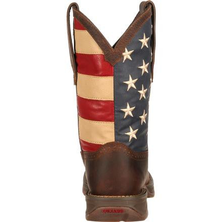 Durango Men's Rebel Patriotic Pull-On Western Flag Boot - Brown DB5554 - ShoeShackOnline